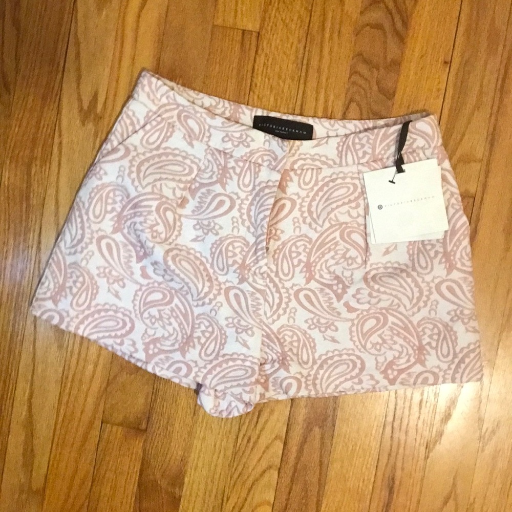 Victoria Beckham White and Pink Shorts